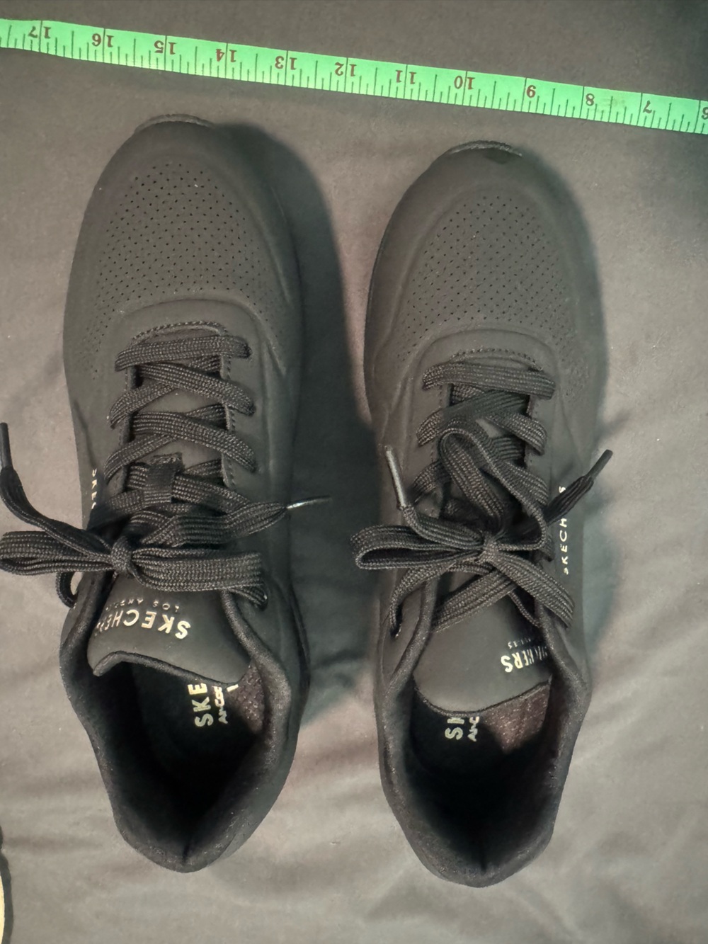 Skechers All-Black Lace-Up Athletic Sneakers